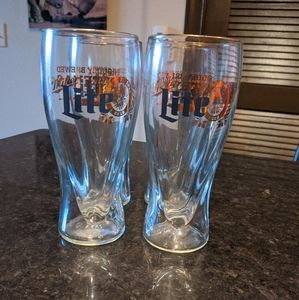 Set of 4 Miller Lite 16 oz Pint Glasses